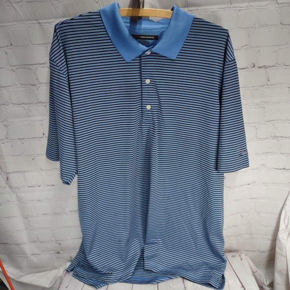 Greg Norman Collection Other - Greg Norman Play Dry Mens XL BLUE Striped Short Sleeve Golf Polo Shirt Soft
